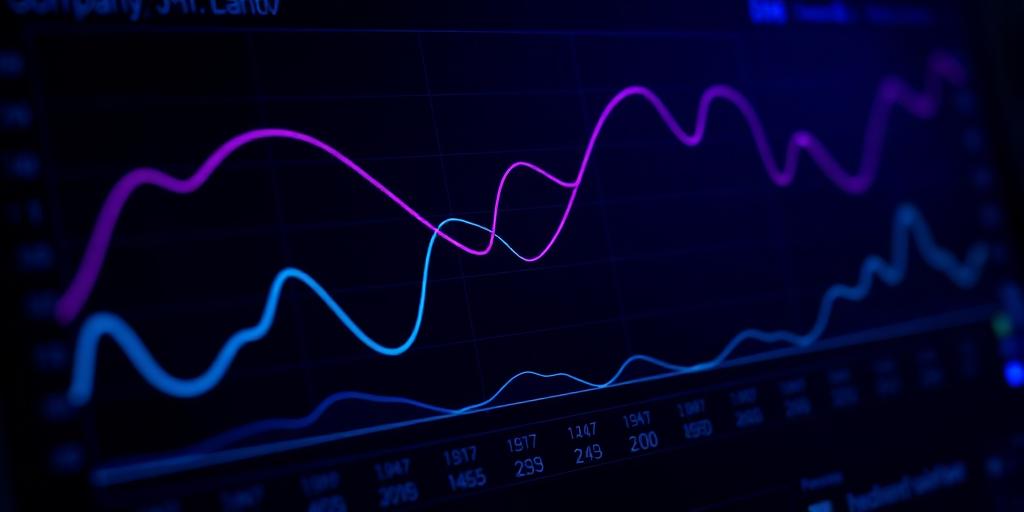 Observability dashboard close-up with cyan and violet trend lines